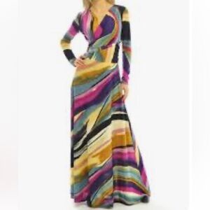 DUCCI Colorful Abstract Maxi Dress